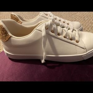 Sparkling Rose Gold and White Sneakers